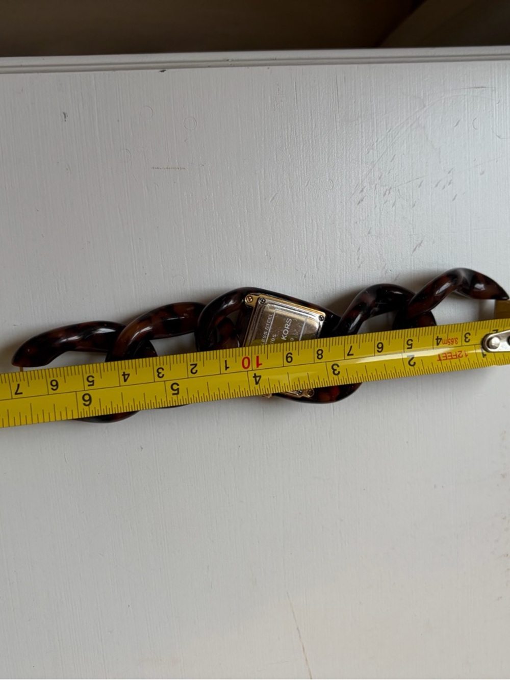 Michael Kors Tortoise Shell Quartz Analog Bracelet Watch w/ New Battery MK-4239 - Picture 10 of 11
